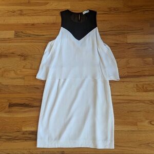 SANDRO White and Black Tiered Shift Dress 3